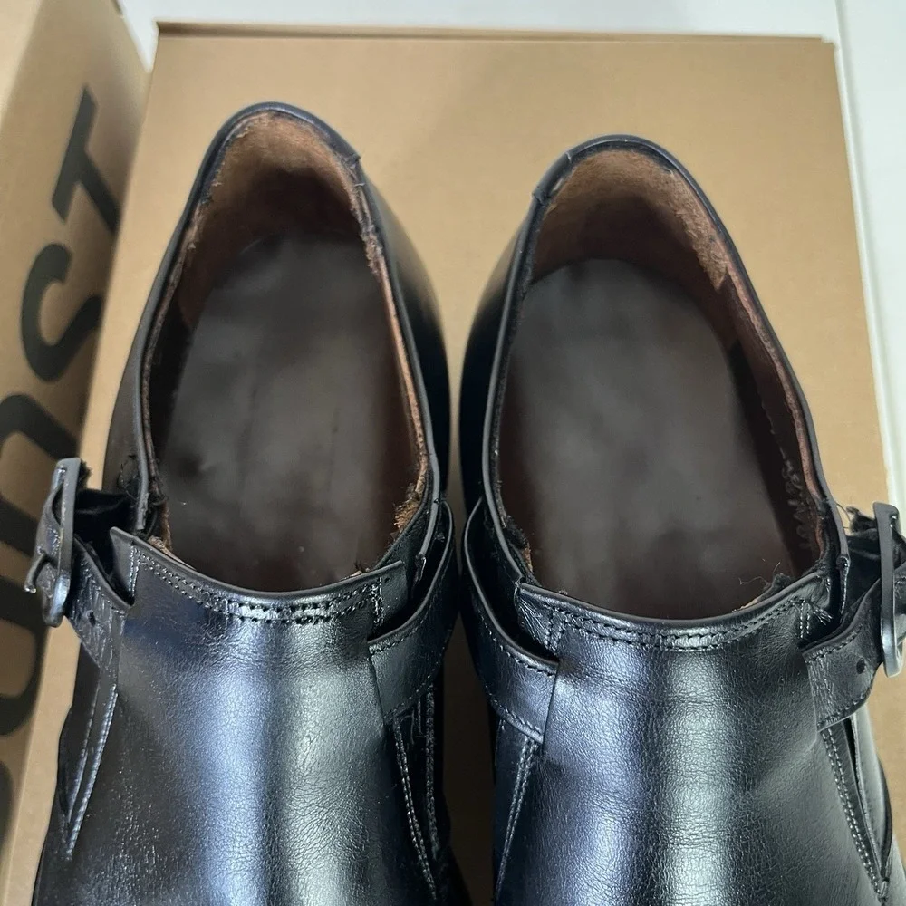 Foot So Port Supreme Monk Strap Black Leather Dress Shoes Mens Size 8 B/D